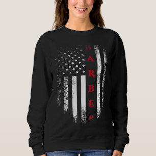 Vintage USA Red White Barber American Flag Cool Gi Sweatshirt