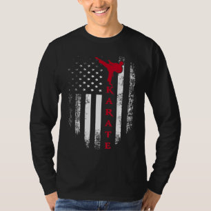 Vintage USA Red White Karate American Flag Cool Gi T-Shirt