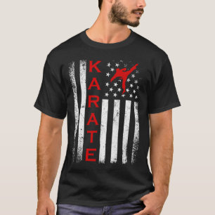 Vintage USA Red White Karate American USA Flag MMA T-Shirt
