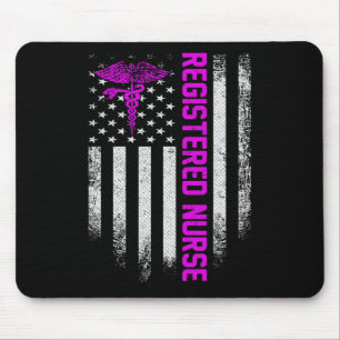 Vintage Usa Rn Registered Nurse American Flag Patr Mouse Pad