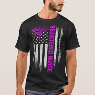 Vintage Usa Rn Registered Nurse American Flag Patr T-Shirt