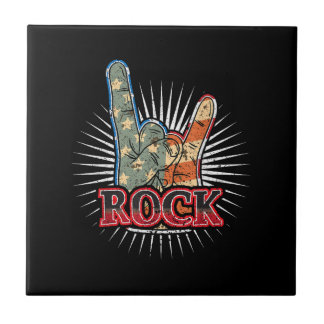 Vintage USA Rock - Band Concert Poster 70s 80s Ceramic Tile