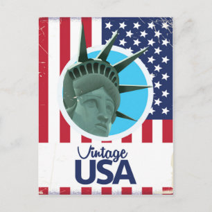 Vintage USA Statue of Liberty vintage travel poste Postcard