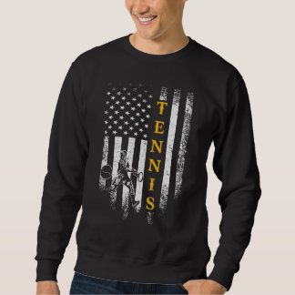 Vintage Usa Tennis Player Team American Flag Patri Sweatshirt