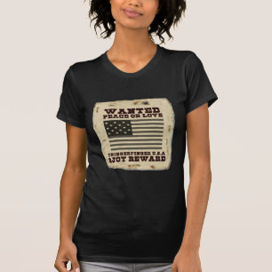 Vintage USA Wanted: Wanted: Peace or Love Design T-Shirt