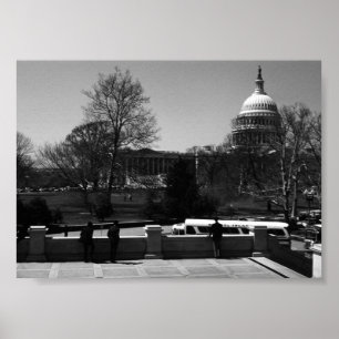 Vintage USA Washington The Capitol street Poster