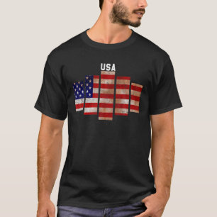 Vintage USA Women Men Patriotic American Flag 4Th T-Shirt
