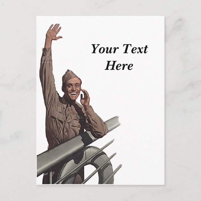 Vintage USN Sailor Shout Out Post Card (Front)