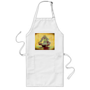 Vintage USS Monongahela Sailing Ship Apron