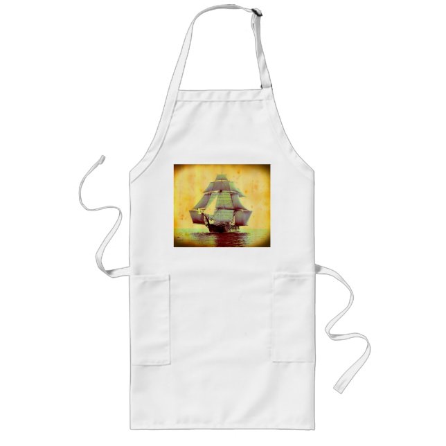 Vintage USS Monongahela Sailing Ship Apron (Front)