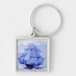 Vintage  USS Monongahela Sailing Ship Key Chain