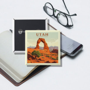 Vintage Utah 15 Cm Square Badge