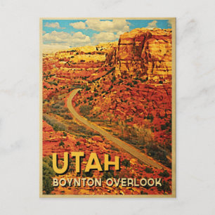 Vintage Utah Boynton Overlook Postcard