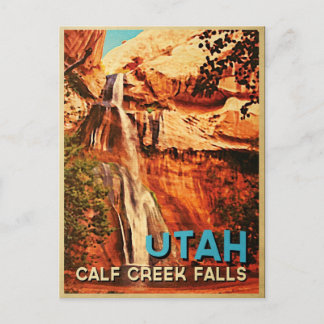Vintage Utah Calf Creek Falls Postcard