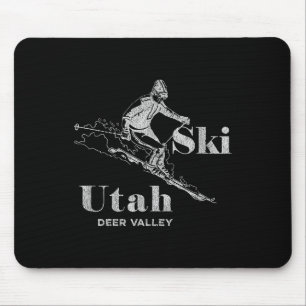 Vintage Utah Deer Valley Skiing Tee Mouse Pad