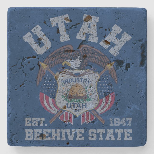 Vintage Utah Stone Coaster (Front)