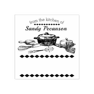 Vintage utensils from the kitchen of stamp