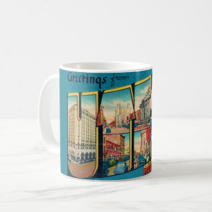 Vintage Utica New York Greeting Mug