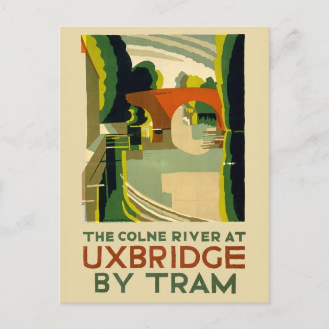 Vintage Uxbridge England Tram Travel  Postcard (Front)