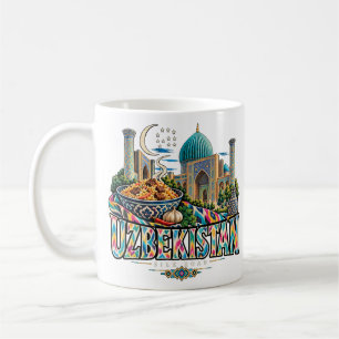 Vintage Uzbekistan Travel Art Landmark Coffee Mug