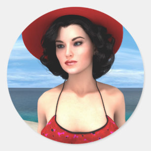 Vintage Vacation Classic Round Sticker