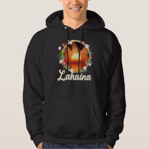 Vintage Vacation Lahaina Maui Tropical Sunset Bea Hoodie