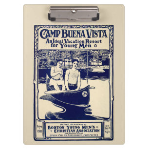 Vintage Vacation Poster Camp Buena Vista - Boston Clipboard