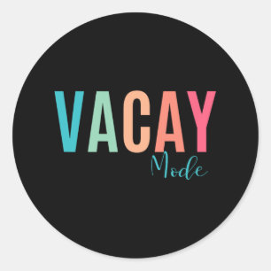 Vintage Vacay Mode For Camping Family Vacations In Classic Round Sticker