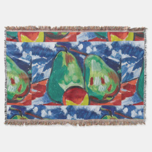 Vintage Vaclav Spala Still life with pears Red Blu Throw Blanket