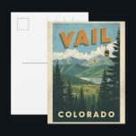 vintage Vail colorado outdoor cable car souvenirs  Postcard<br><div class="desc">Celebrate your love for the snowy peaks of Vail, Colorado — a place where adventure meets beauty. This design captures the spirit of mountain life, perfect for anyone who loves skiing, snowboarding, or exploring alpine trails. It’s a great choice for winter trips, mountain vacations, or cozy après-ski moments with friends....</div>