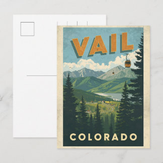 vintage Vail colorado outdoor cable car souvenirs  Postcard