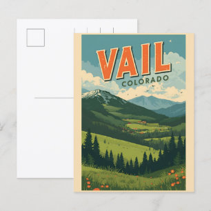 vintage Vail colorado outdoor summer souvenirs Postcard