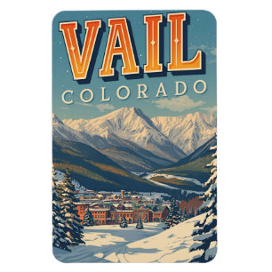 vintage Vail colorado outdoor winter snow ski  Magnet