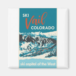 Vintage Vail Ski Poster Magnet