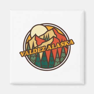 Vintage Valdez, Alaska Mountain Hiking Souvenir Pr Magnet