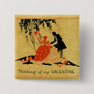 Vintage Valentine 15 Cm Square Badge