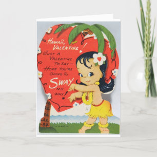 Vintage Valentine — Aloha, Come Sway My Way, Holiday Card