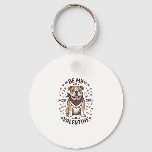Vintage Valentine Bulldog XOXO Shirt Design_1 Key Ring