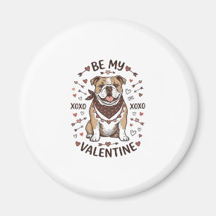 Vintage Valentine Bulldog XOXO Shirt Design_1 Magnet