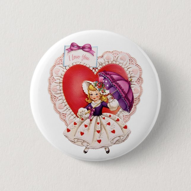 Vintage Valentine buttons (Front)