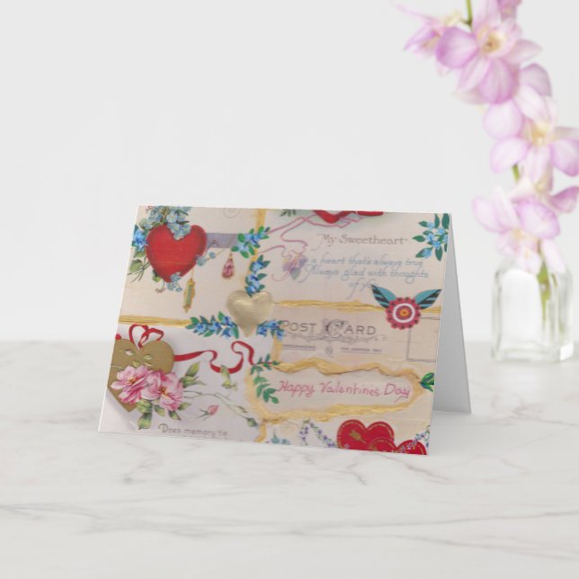 vintage valentine card (Orchid)