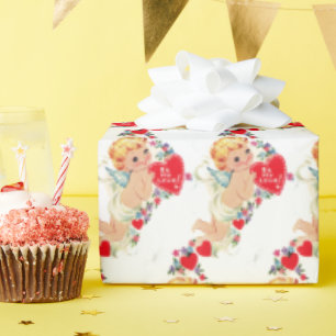Vintage Valentine Cherub Angel Be My Love Wrapping Paper