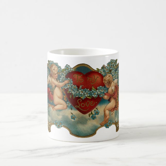 Vintage Valentine Cherubs Coffee Mug (Center)