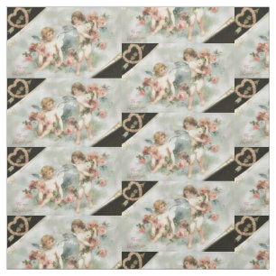 Vintage Valentine Cherubs Fabric