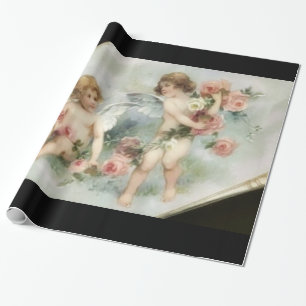 Vintage Valentine Cherubs Gift Wrapping Paper