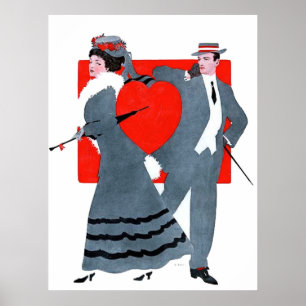 Vintage Valentine Couple  Poster
