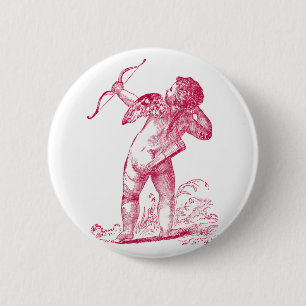 Vintage Valentine Cupid 6 Cm Round Badge