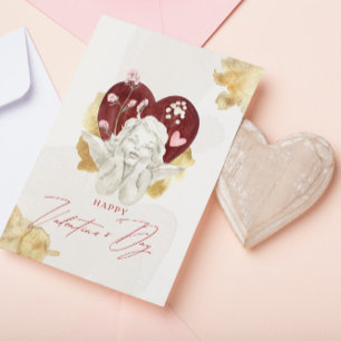 Vintage Valentine Cupid Angel Thank You Card