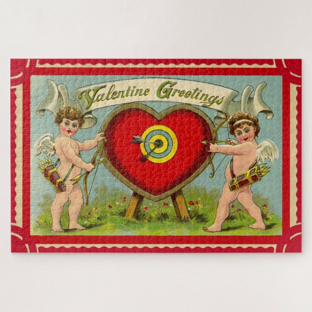 Vintage valentine cupid art jigsaw puzzle (Horizontal)