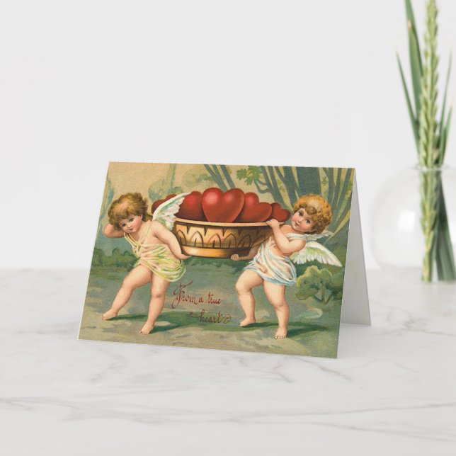 Vintage Valentine Cupid Card (Front)